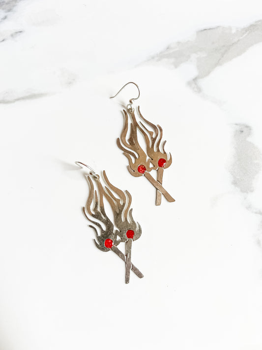 Silver or Brass Crushed Opal Inlaid Match Earrings