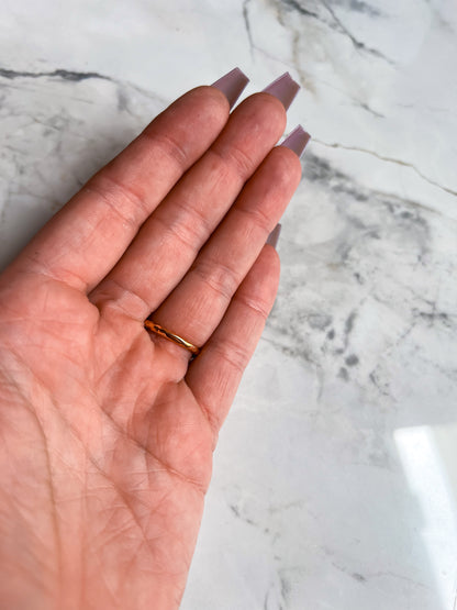 Rose Gold Plated Hammered Brass Open Ring with Rose Quartz and Ruby