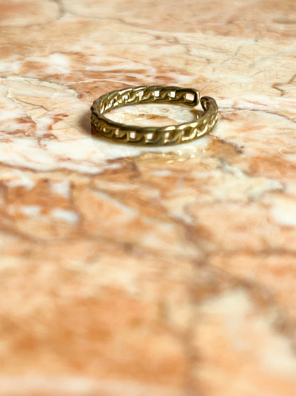 Brass Open Band Chain Link Ring