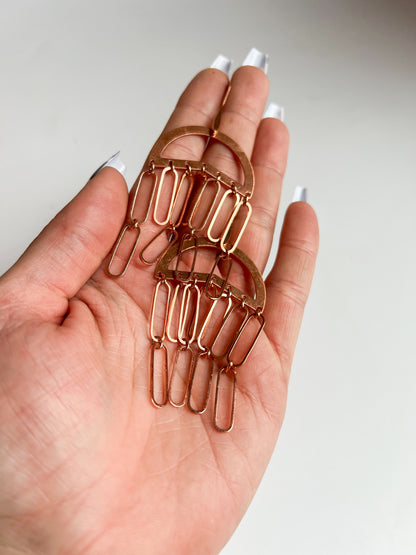 Rose Gold Plated Oversize Fringe Chandelier Earrings