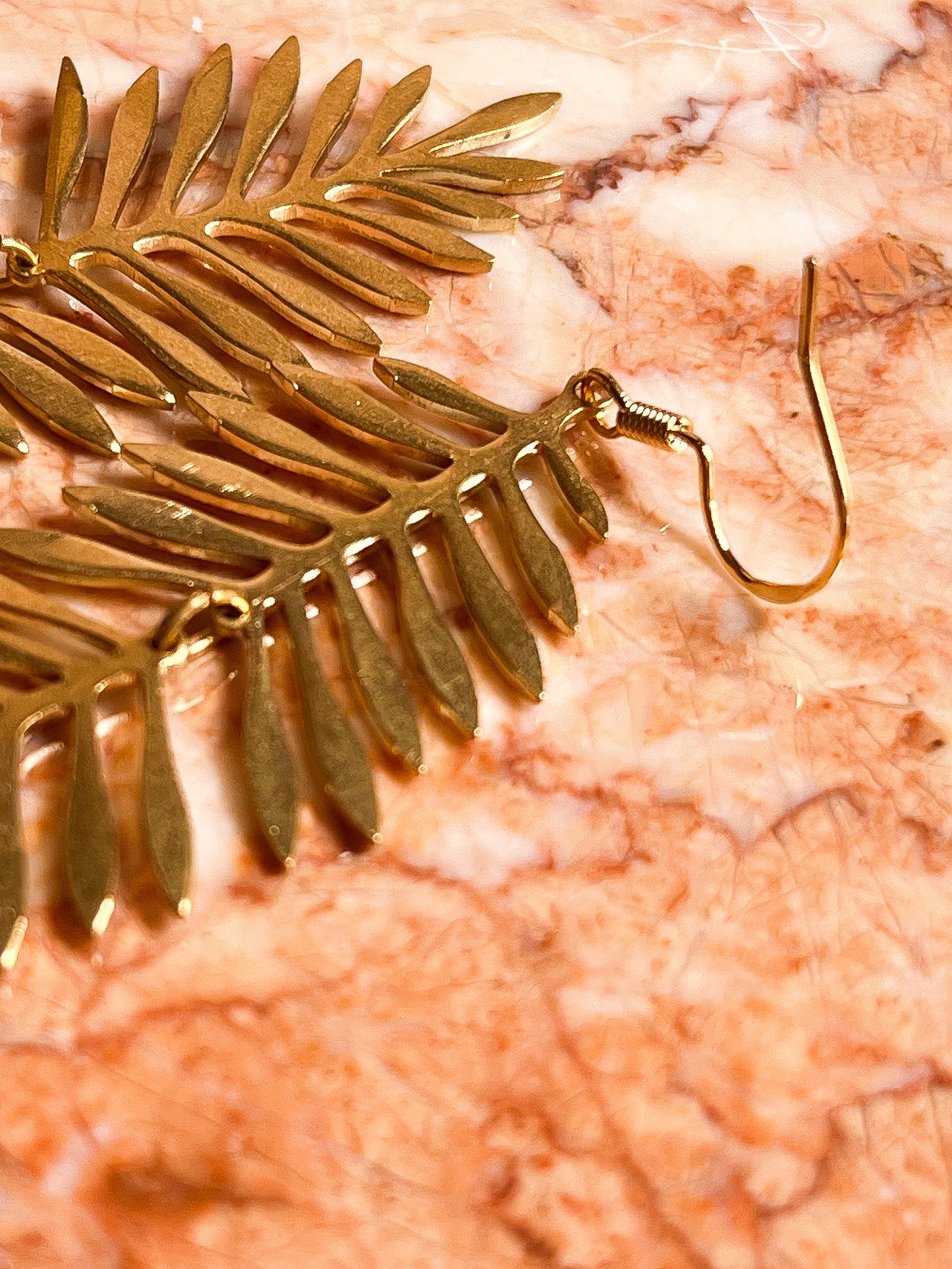 Brass Abstract Fern Earrings