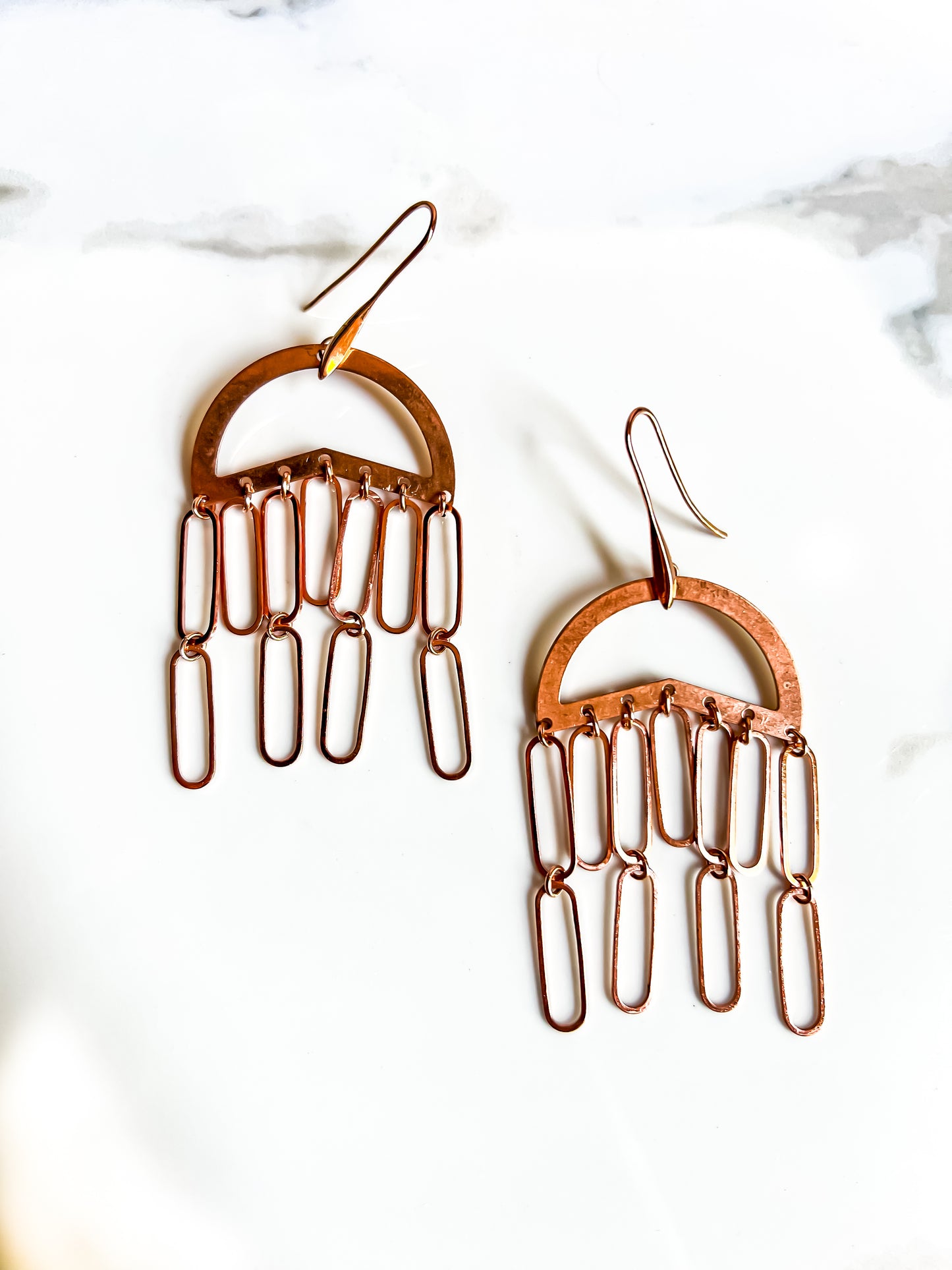 Rose Gold Plated Oversize Fringe Chandelier Earrings