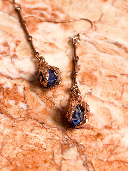 Rose Gold Plated Claw Clasped lapis