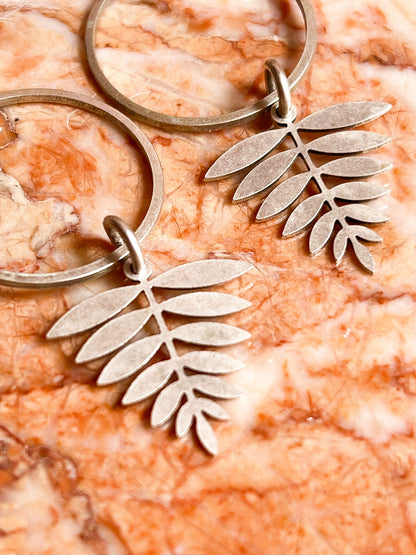 Silver Plated Brass Fern Earrings