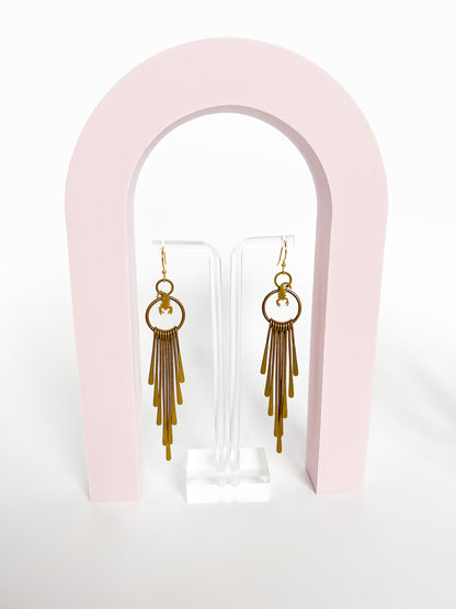 Scorpio Brass Fringe Earrings