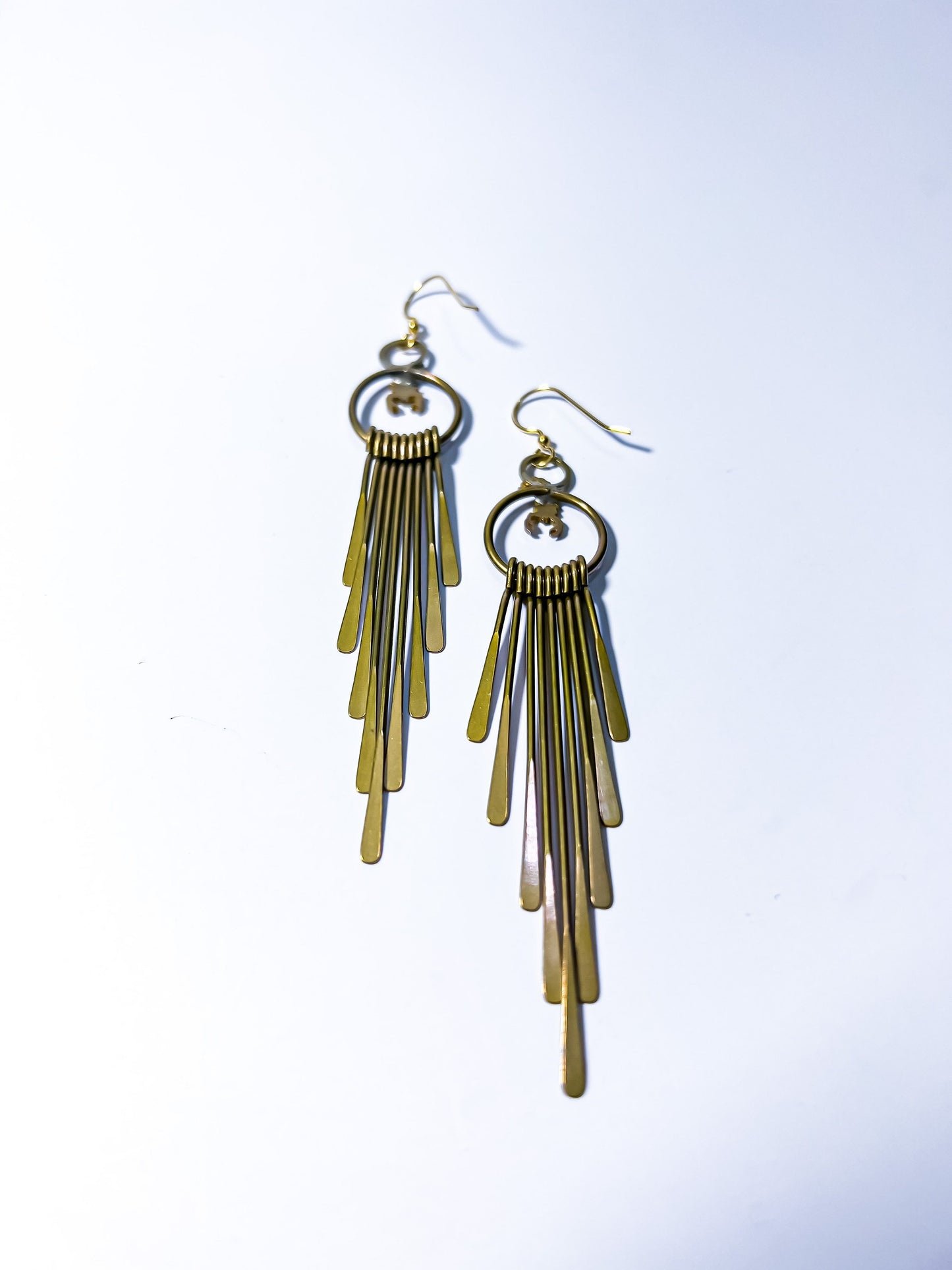 Scorpio Brass Fringe Earrings