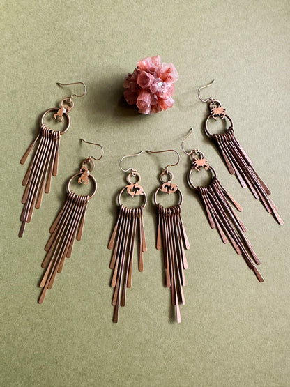 Scorpio Brass Fringe Earrings