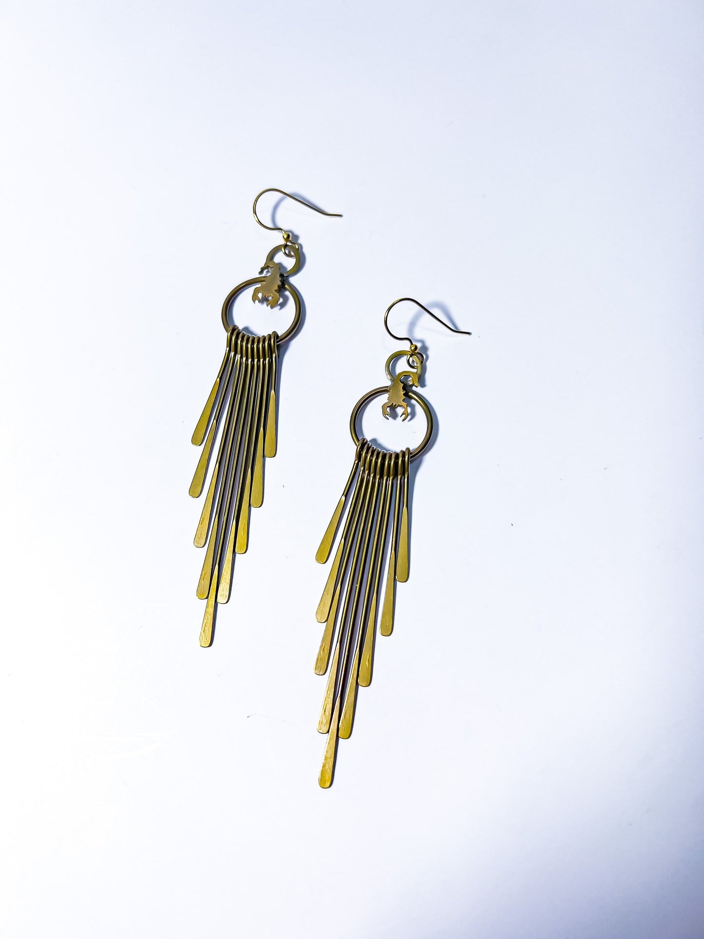 Scorpio Brass Fringe Earrings